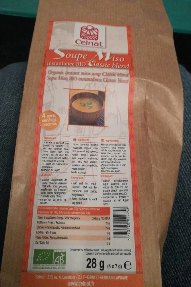 Soupe miso instantanée bio