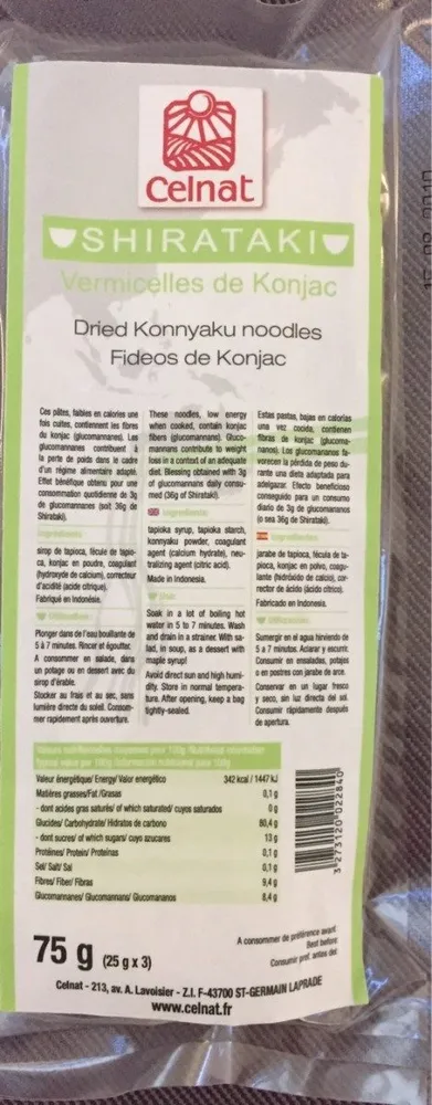 Vermicelles de konjac