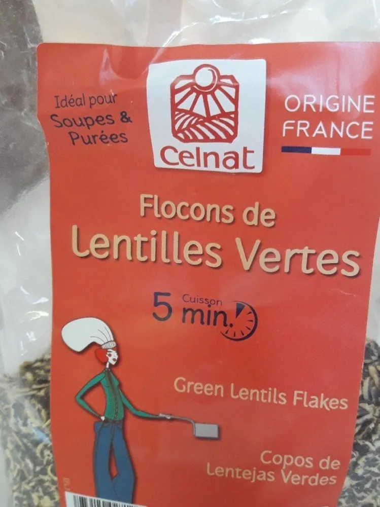 Flocons de lentilles vertes