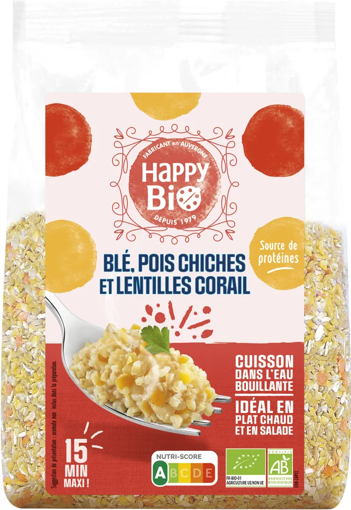 Mélange Blé-Pois chiches-Lentilles