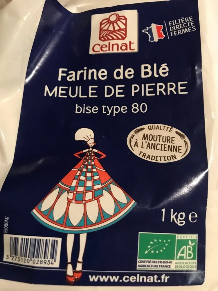 Farine de ble meule de pierre bise type 80