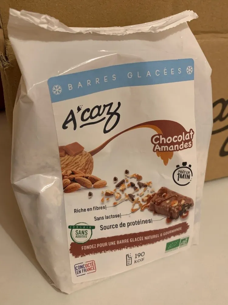 Barres glacées chocolat amandes