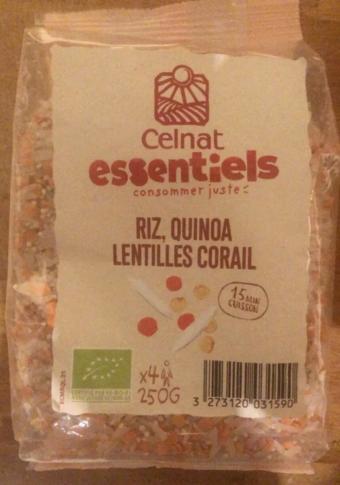Riz, quinoa lentilles corail