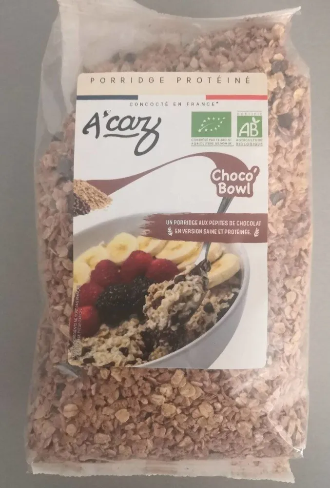 Porridge protéiné choco bowl