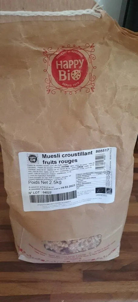 Muselière croustillant fruits rouges