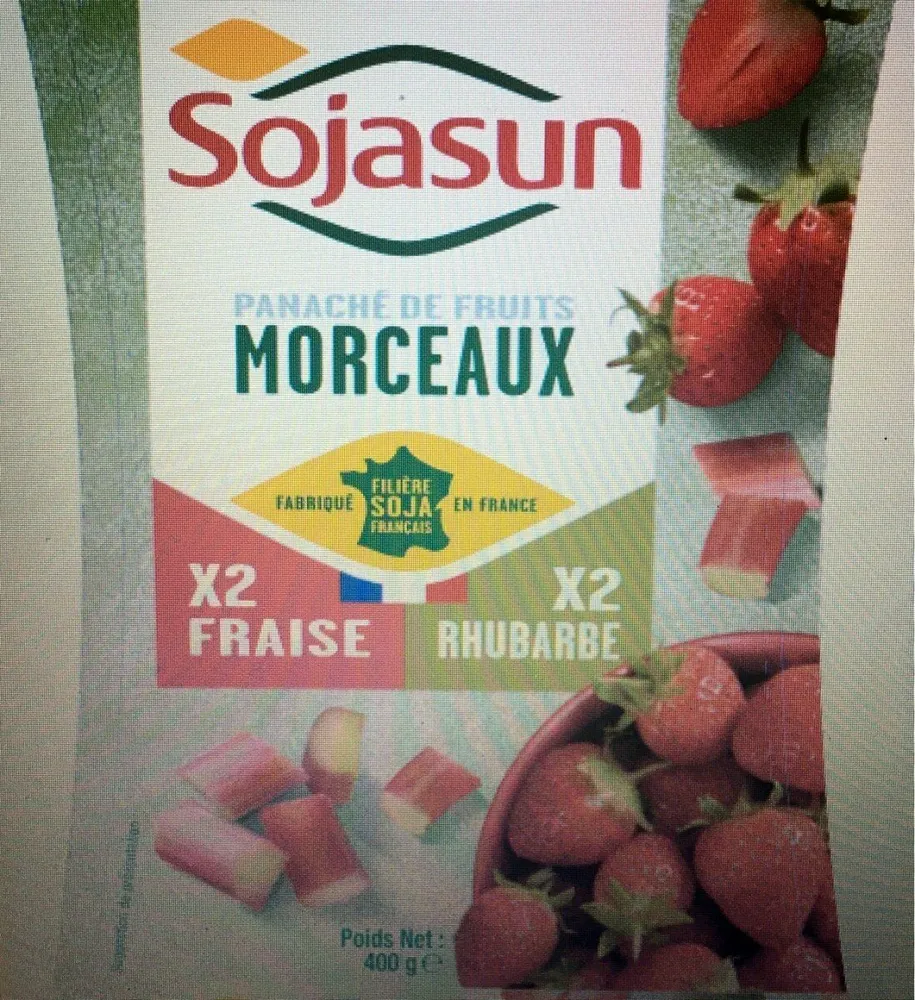 Panaché de fruits morceaux : 2 Fraise 2 Rhubarbe