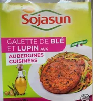 Galette de blé et lupin aux aubergines cuisinées