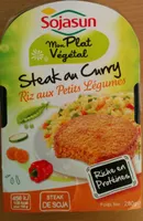 Mon plat végétal Steak de soja au curry, riz aux petits légumes