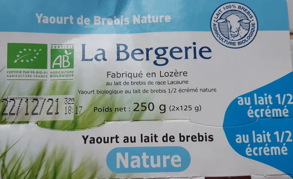 Yaourt nature au lait de brébis