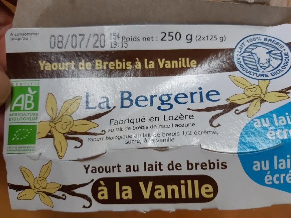 Yaourt au lait de brebis vanille