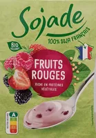 Spécialité biologique fermentée au soja, à la framboise, à la fraise et à la mure