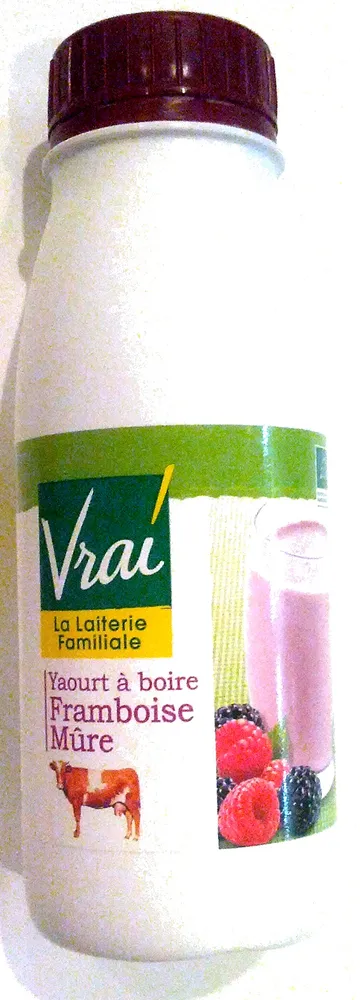 Yaourt à boire à la pulpe de framboise et mûre