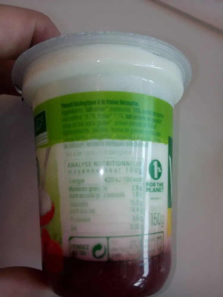 yaourt au lait entier (Fraise)