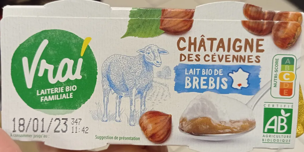 Châtaigne des Cévennes lait bio de brebis