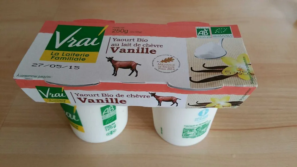 Yaourt bio au lait de chèvre Vanille