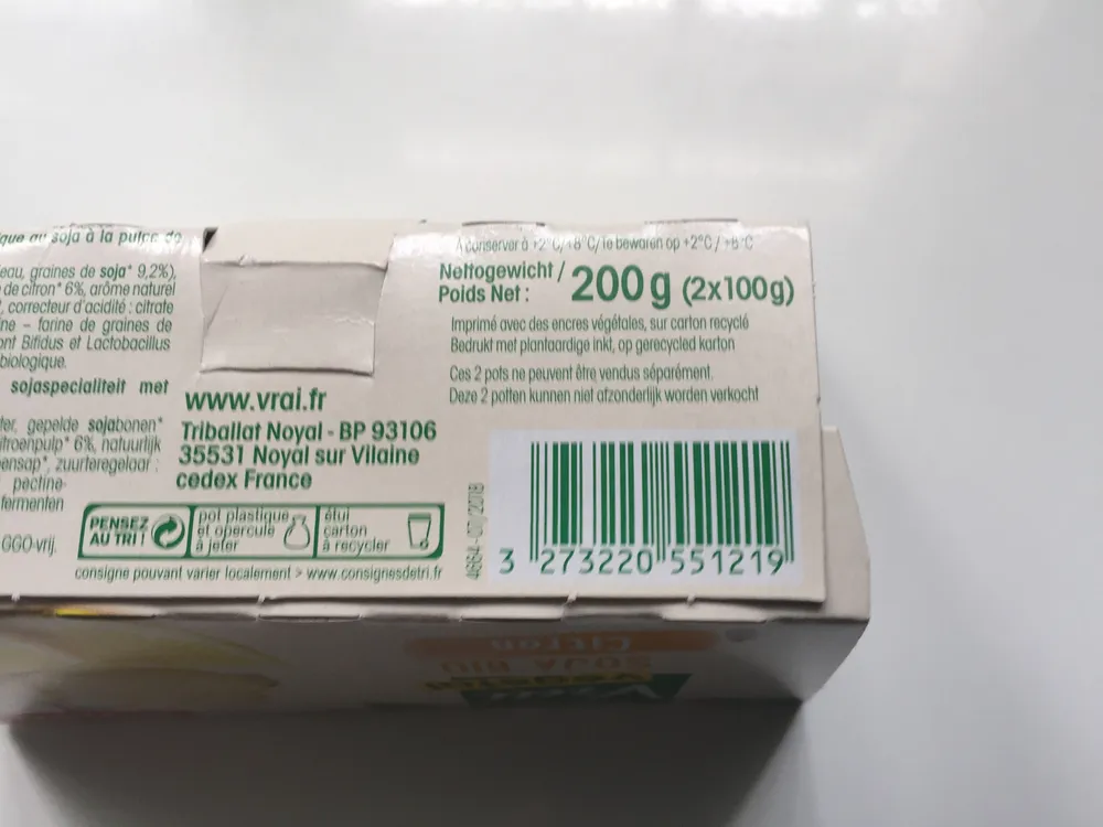 Soja bio citron