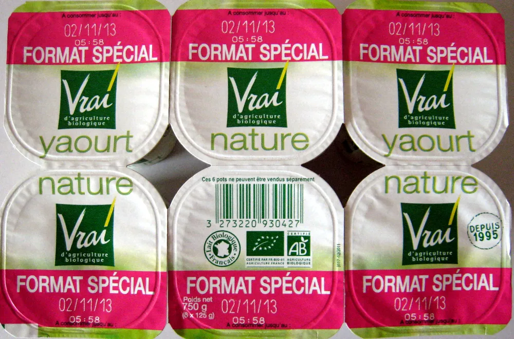 Yaourt  Nature Bio Format Spécial