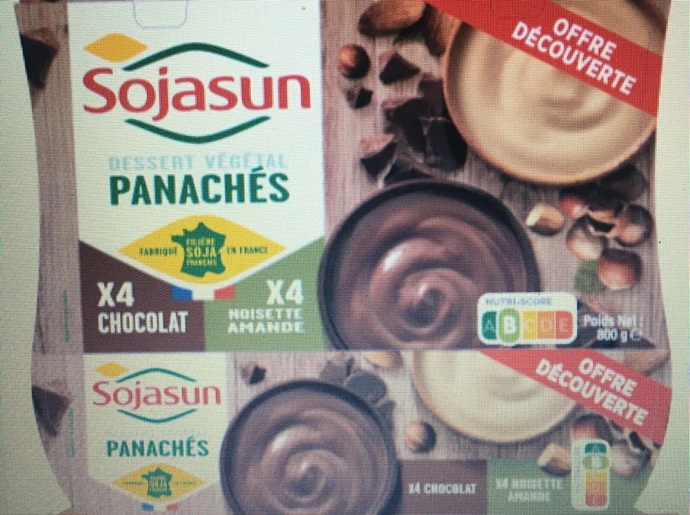 Dessert vegetal panachés : 4 chocolat 4 noisette amande