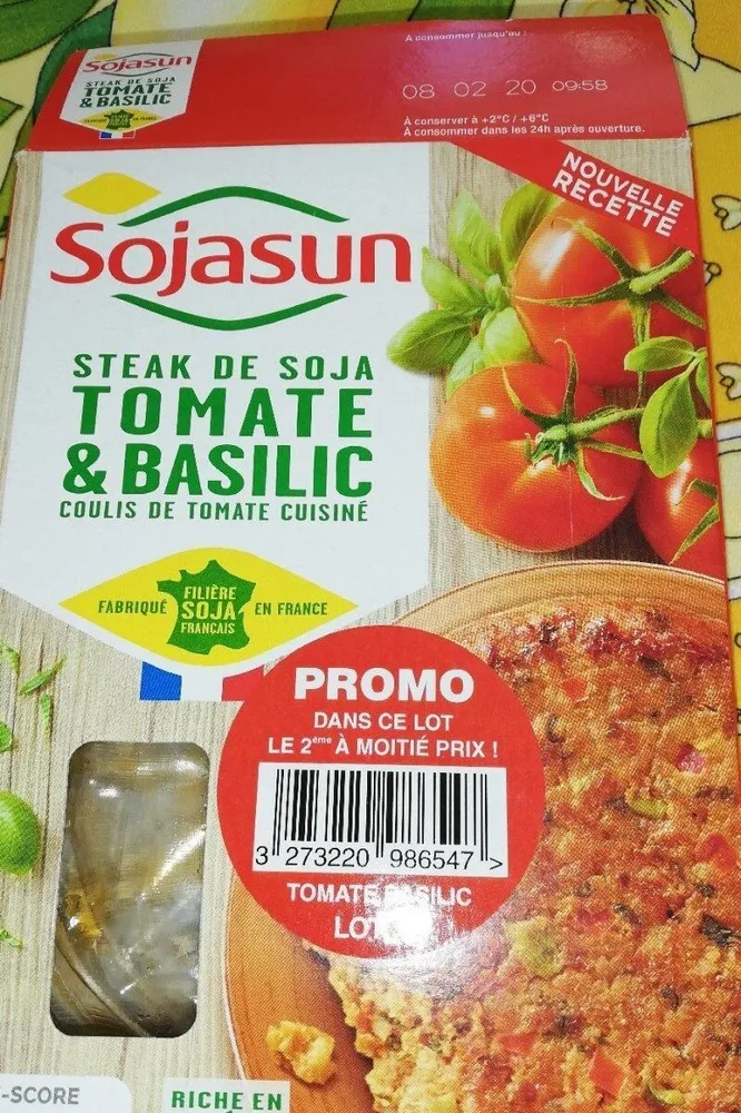 Steak de soja tomate et basilic