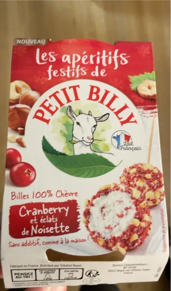 Billes chèvre cranberry noisette