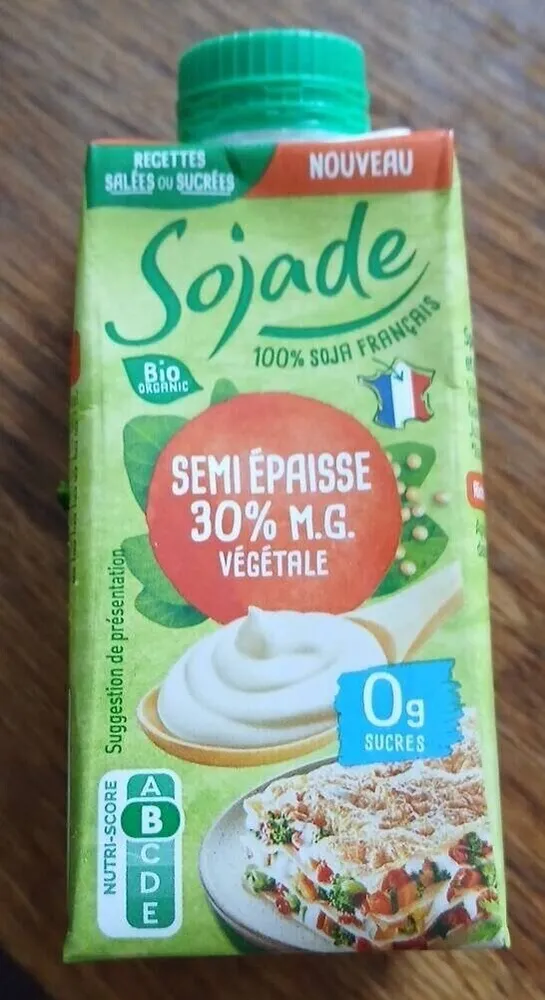 Crème semi épaisse 30% végétale