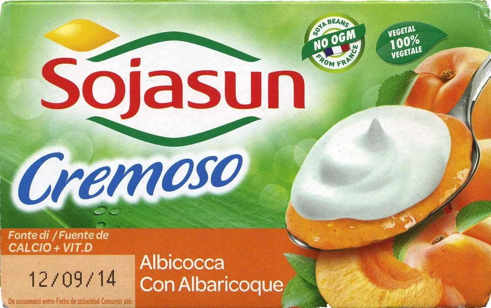 Postre de soja albaricoque cremoso