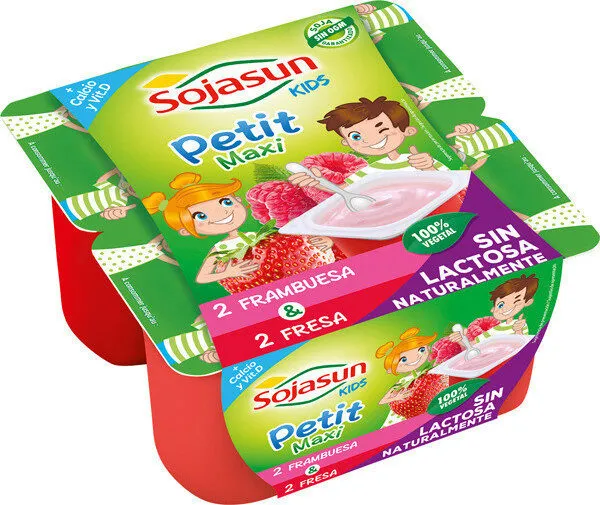 Petit maxi especialidad vegetal de soja, fresa y frambuesa