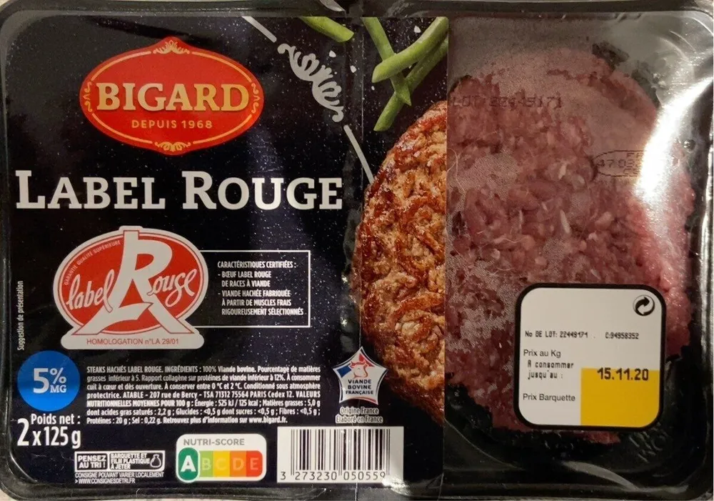 Steaks hachés label rouge