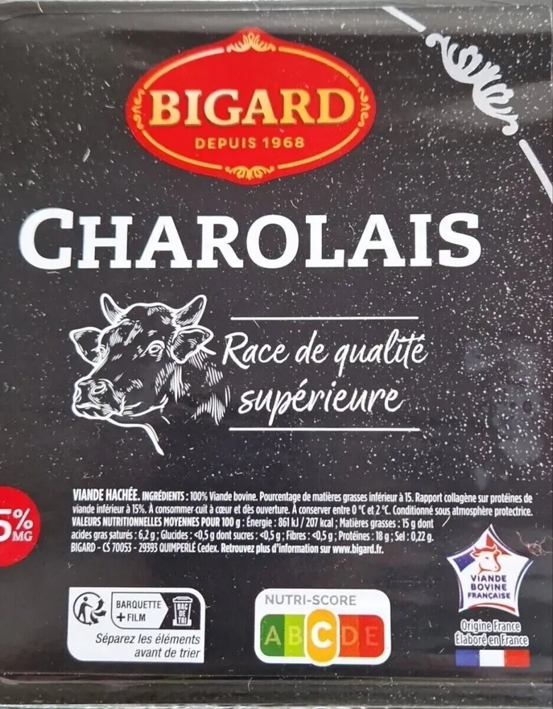 Haché Charolais 15%mg