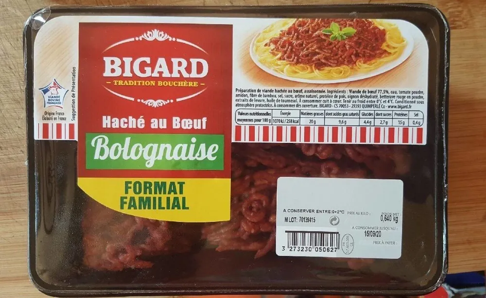 Haché au boeuf Bolognaise