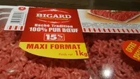 Steak haché 100% pur bœuf vrac 15% MG