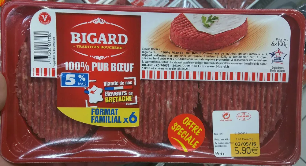 100% Pur Boeuf 5% MG