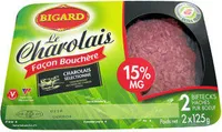 Steak hache charolais Bigard Pur boeuf 15%mg