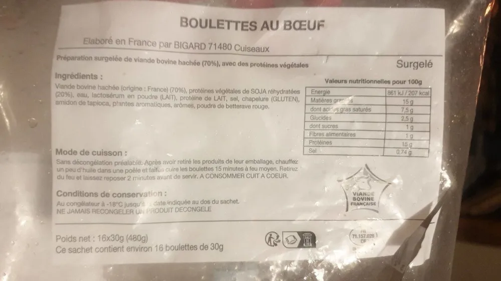 Boulettes bœuf