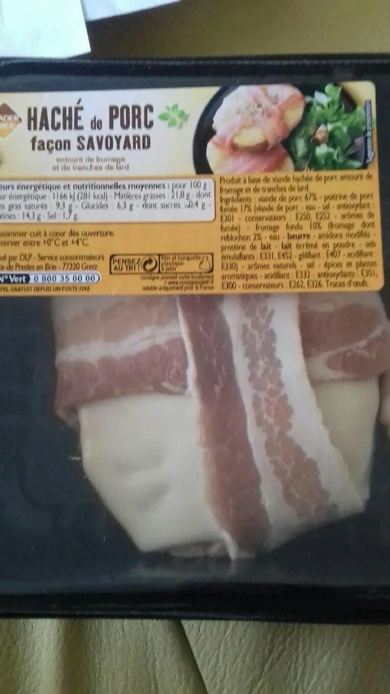 Haché de porc façon savoyarde