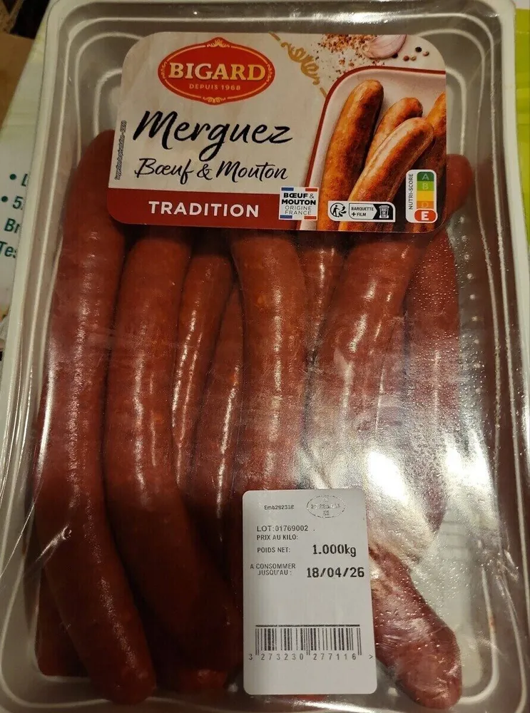 Merguez boeuf et mouton tradition