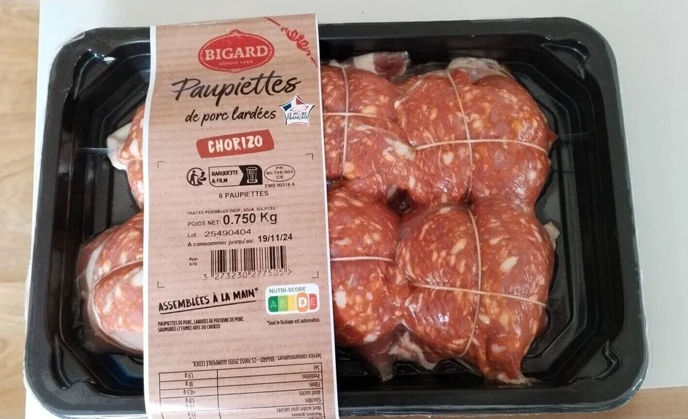 Paupiette de porc lardées chorizo
