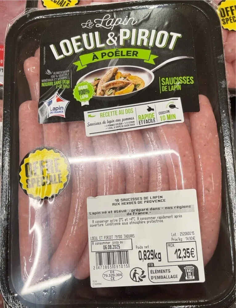 SAUCISSES DE LAPIN