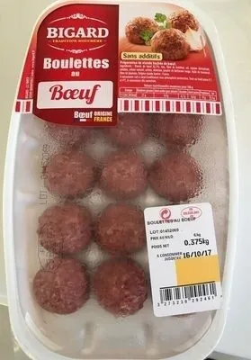 Boulettes au boeuf, BIGARD, 15 pièces, 375g, France