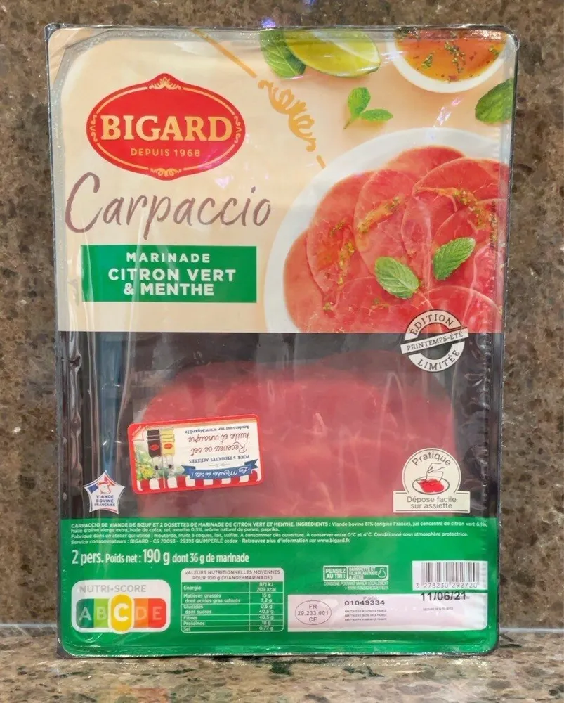 Carpaccio citron vert & menthe