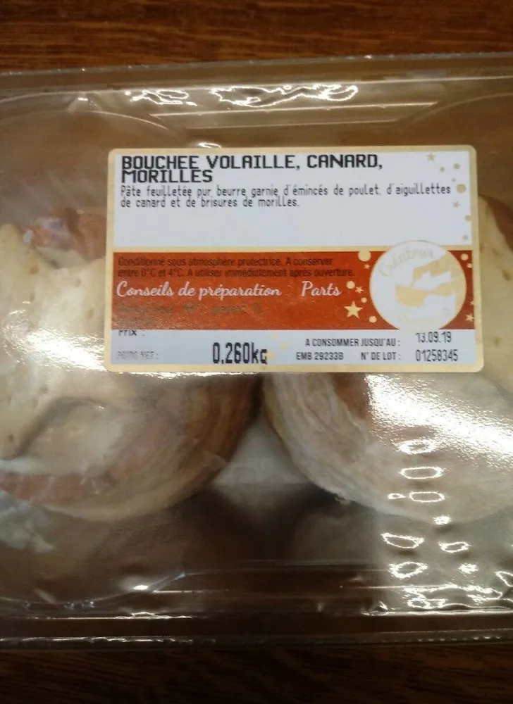 Bouchée volaille canard morilles