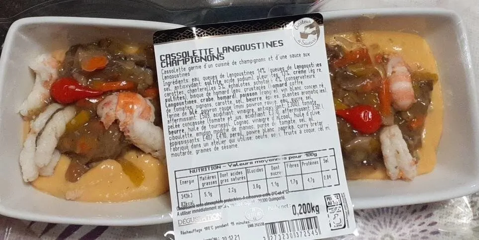 Cassolettes langoustines champignons