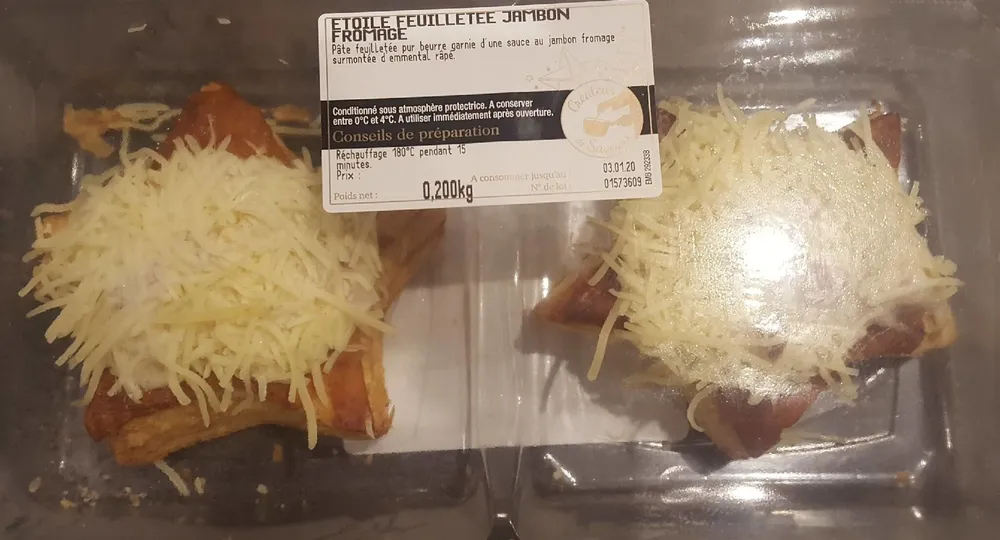 Etoile feuilleté Jambon Fromage