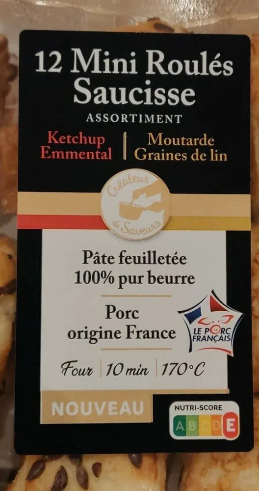 12 mini roulés saucisses assortiment