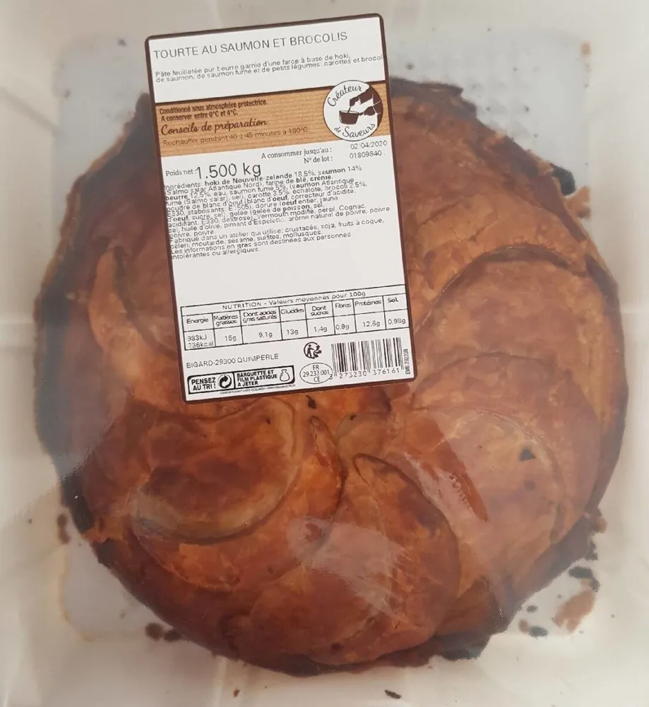 Tourte au saumon et brocolis