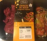Eminces de boeuf et legumes croquants