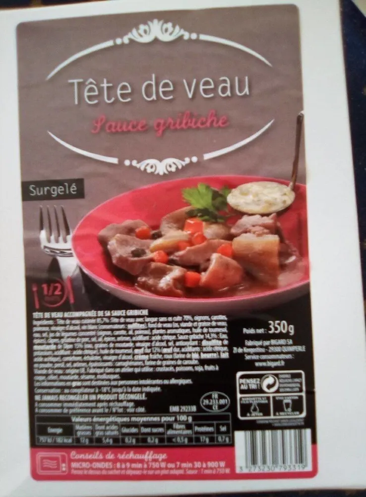Tête de veau sauce gribiche