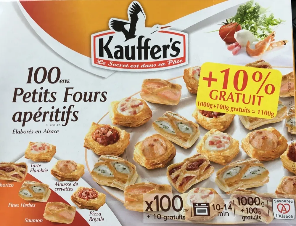 100 env petits fours aperitifs