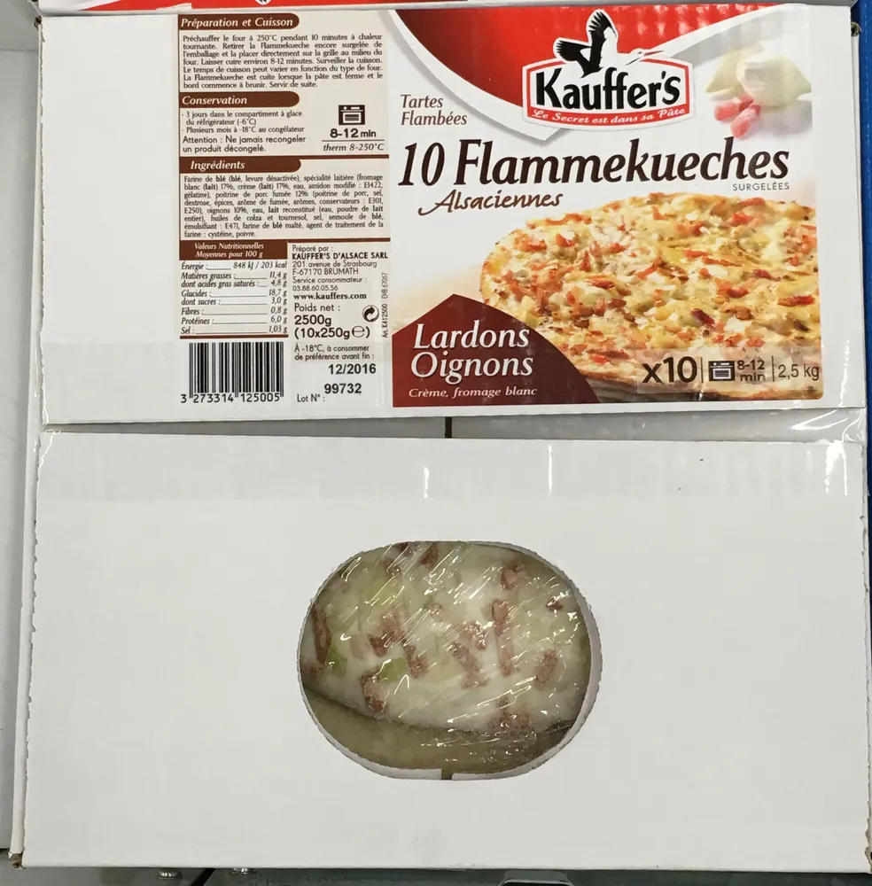 10 Flammekueches alsaciennes lardons oignons