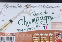 Glaces marc de champagne raisins